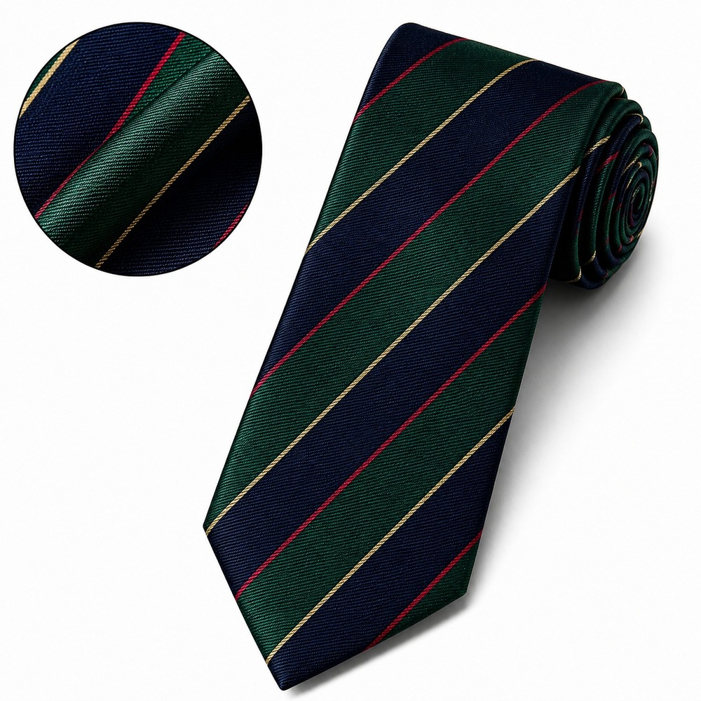 Lord & Taylor Classic Men's Necktie Red Green Blue Striped All Silk